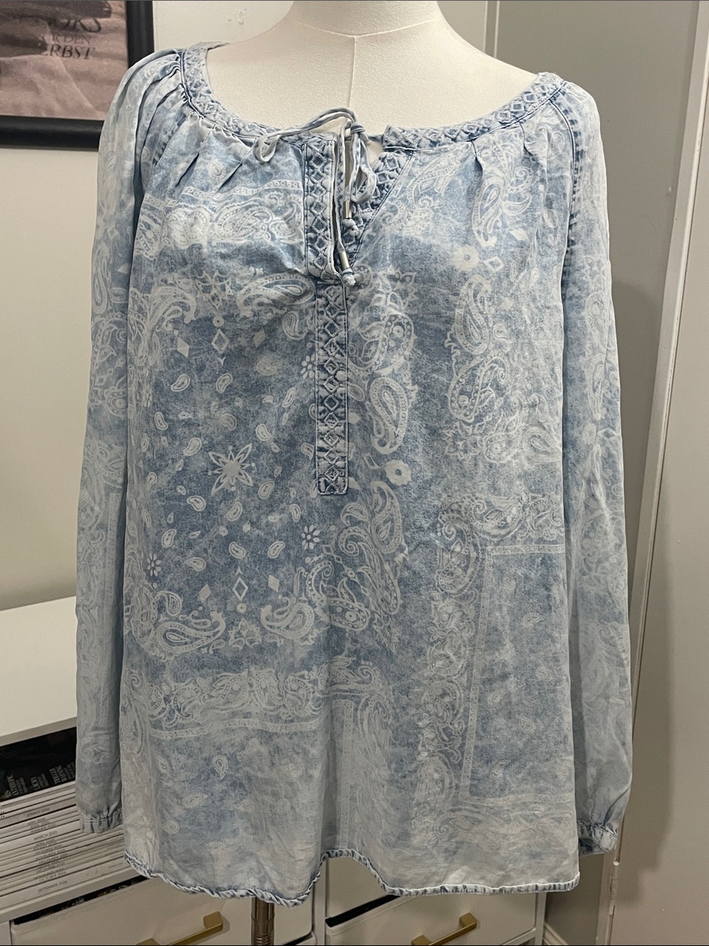 Vintage America Blues Paisley Blouse (XL)